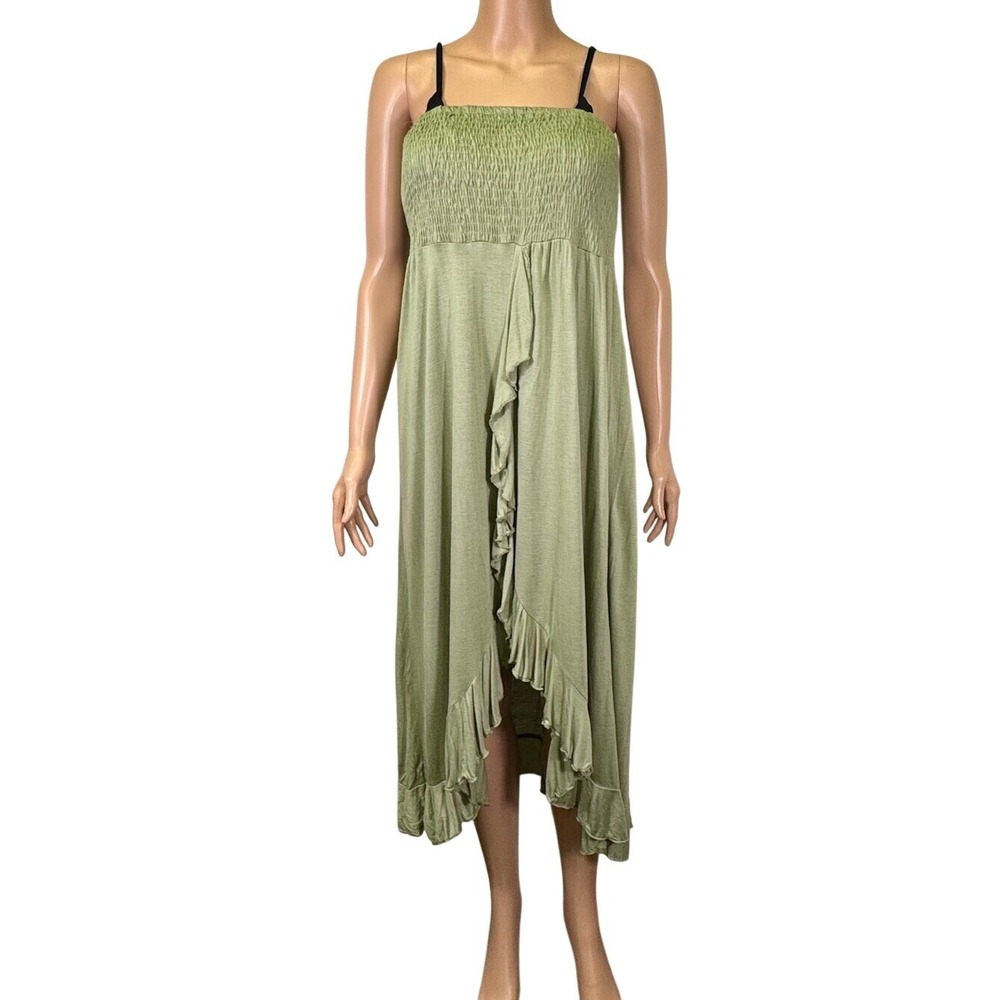 Raviya, Ruffle Hem‎ swimsuit cover up, Sundress, Green NWT Size Med